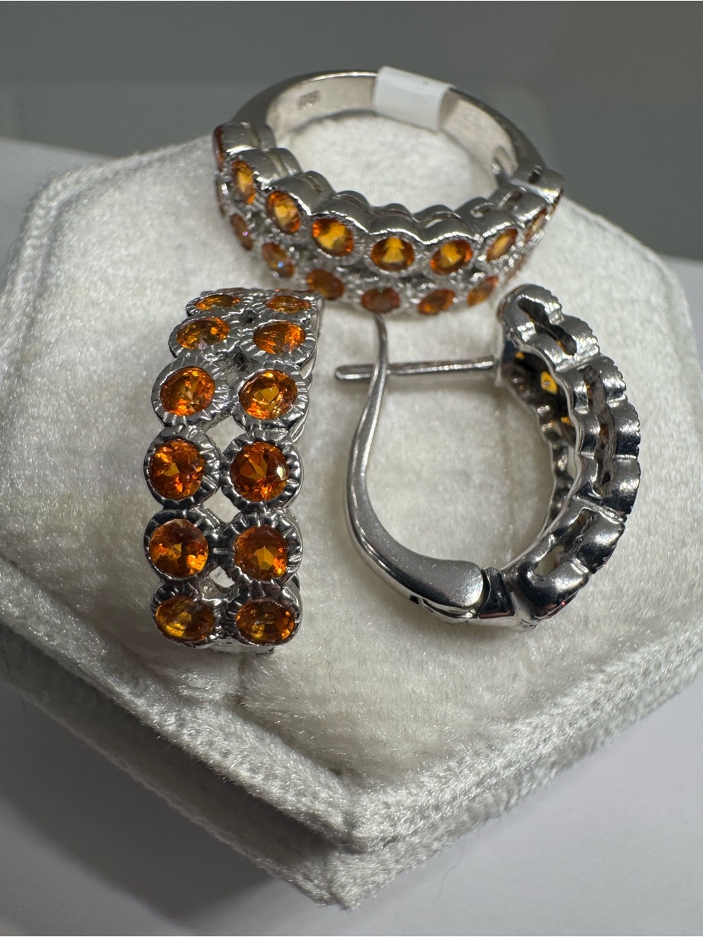 925 Sterling Silver Jewelry Set Ring Size 6 9.8g Elegant Fine Jewelry - Picture 6 of 17